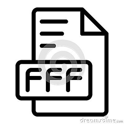 Fff icon outline style design image file. image extension format file type icon. vector illustration Vector Illustration