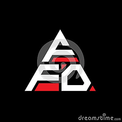 FFO triangle letter logo design with triangle shape. FFO triangle logo design monogram. FFO triangle vector logo template with red Vector Illustration
