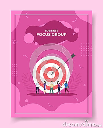 Fgd focus group discussion business concept for template of banners, flyer, books, and magazine cover Cartoon Illustration