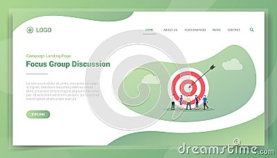 Fgd focus group discussion business concept for website template landing homepage Cartoon Illustration