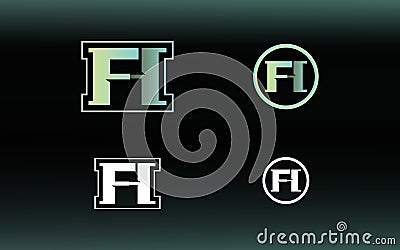 Initials FH logo with a bright color is suitable for E sports teams and others Vector Illustration