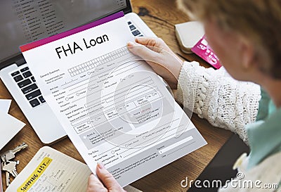 FHA Loan Finance Mortgage Form Application Concept Stock Photo