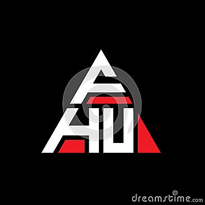 FHU triangle letter logo design with triangle shape. FHU triangle logo design monogram. FHU triangle vector logo template with red Vector Illustration