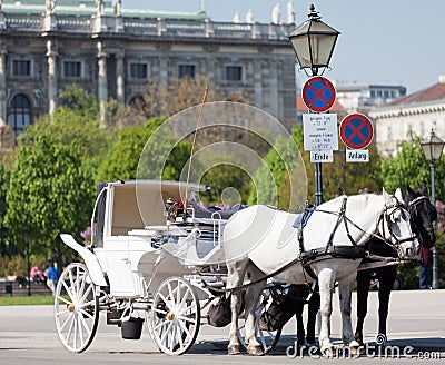 Fiaker, horsedrawn of Vienna Stock Photo