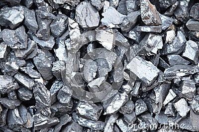 Fine coal anthracite fine fraction after sieving in dry. Stock Photo