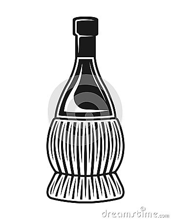 Fiasco bottles of wine vector isolated object Vector Illustration