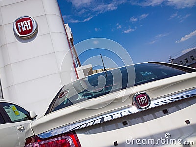 FIAT cars for sale in showroom Editorial Stock Photo