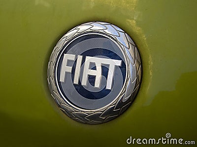 Fiat classic logo badge close-up Editorial Stock Photo