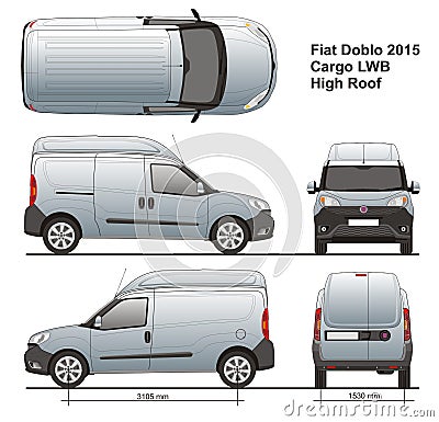 Fiat Doblo Maxi Cargo High Roof 2015 Editorial Stock Photo