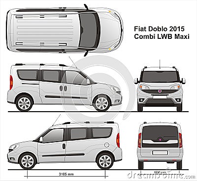 Fiat Doblo Maxi Combi LWB 2015 Editorial Stock Photo