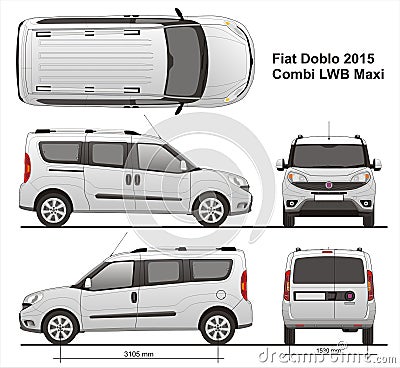 Fiat Doblo Maxi Combi LWB 2015 Editorial Stock Photo