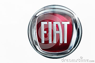 Fiat logo on a wall Editorial Stock Photo