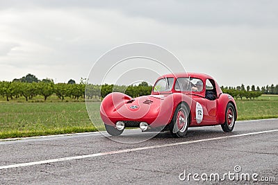 Fiat Revelli Spyder (1947) runs in rally Mille Miglia 2013 Editorial Stock Photo