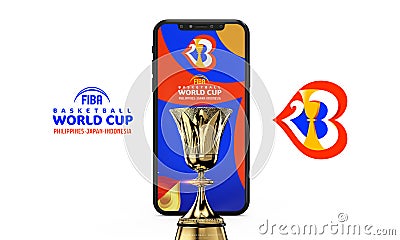 FIBA Basketball World Cup 2023 Mobile Trophy Editorial Stock Photo