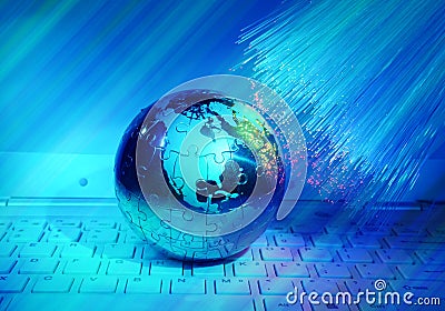 Fiber optic background Stock Photo