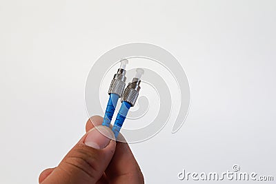 Fiber optic cable for fast internet Stock Photo