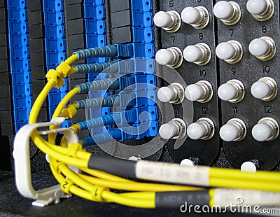Fiber Optic Cable Network Stock Photo