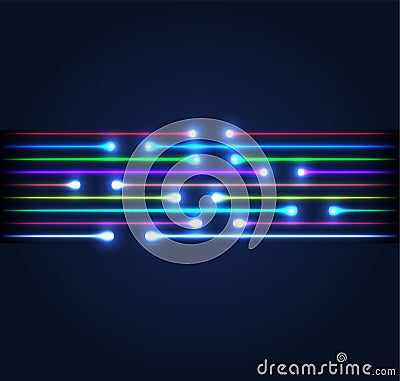 Fiber optic connection Vector Illustration