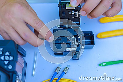 Fiber optic cable for fast internet Stock Photo