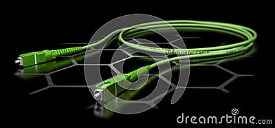 Fiber Optic Patchcord Cable Cartoon Illustration