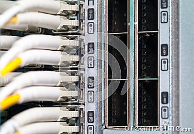 Fiber optical connection redundancy Stock Photo