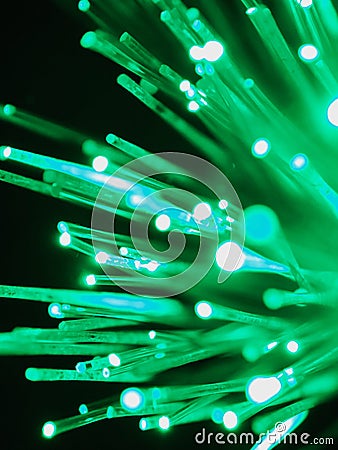 Fiber Optics Against Black Background Stock Photo