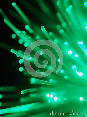 Fiber Optics Against Black Background Stock Photo