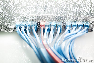 Fiber optics background with lots Stock Photo