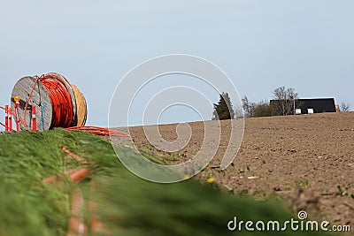 Fiber optics. IT infrastructure. Stock Photo