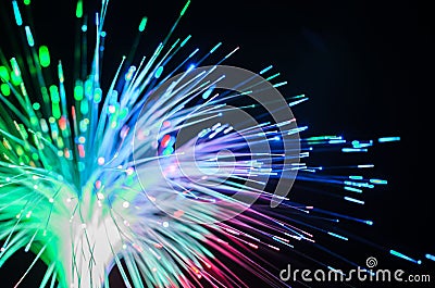 Fiber optics lights abstract Stock Photo