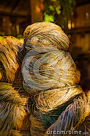 Fiber products from the hemp plant Stock Photo