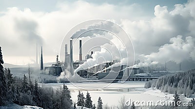 fibers pulp paper mill Cartoon Illustration