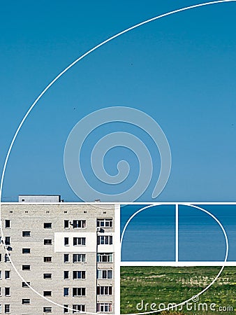 Fibonacci Number. Creative Vision Of The Landscape. Flat Lay Sty Stock Photo