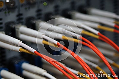 Fibre optic cables Stock Photo