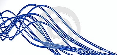Fibre-optical blue cables Stock Photo