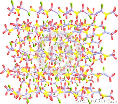 Fibroin molecular structure isolated on white background Cartoon Illustration