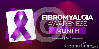 Fibromyalgia Awareness Month. May celebration vector banner. Vector Illustration