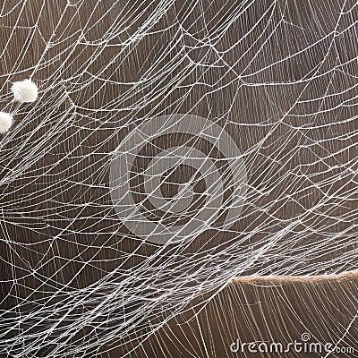A fibrous and stringy texture with spider webs and cotton fibers3, Generative AI Stock Photo
