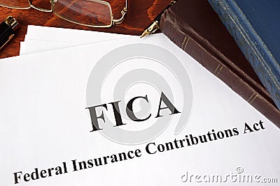 FICA Federal Insurance Contributions Act Stock Photo