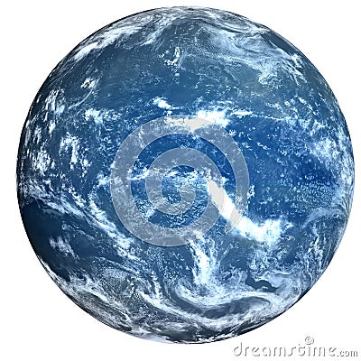 Fiction blue water planet isolated Stock Photo