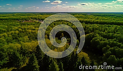 Fictional forest nature plain aerial photo material Stock Photo