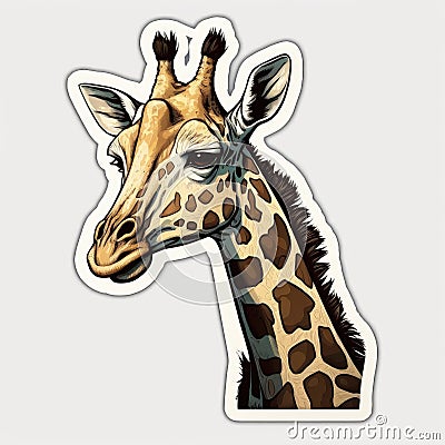 Fictional Giraffe Sticker Design Made with High-Quality Generative AI Stock Photo