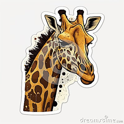 Fictional Giraffe Sticker Design Made with High-Quality Generative AI Stock Photo