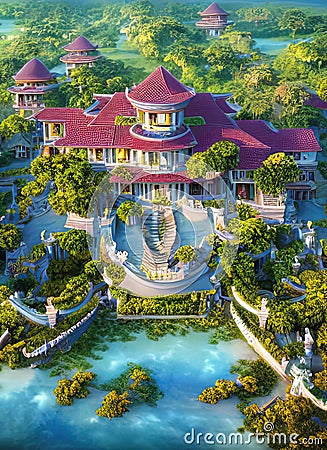 Fictional Mansion in General Santos, General Santos, Philippines. Stock Photo