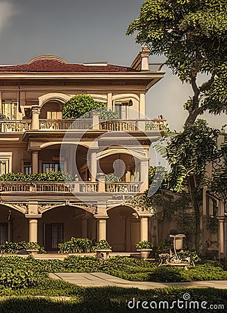 Fictional Mansion in Huacho, Lima, Peru. Stock Photo