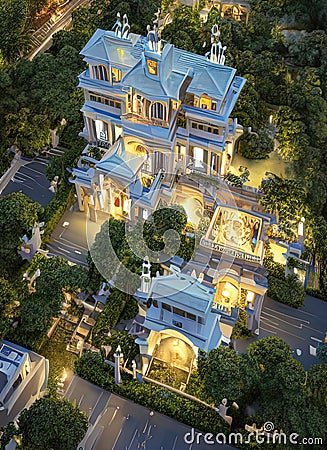 Fictional Mansion in Petaling Jaya, Selangor, Malaysia. Stock Photo