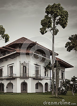 Fictional Mansion in Sete Lagoas, Minas Gerais, Brazil. Stock Photo