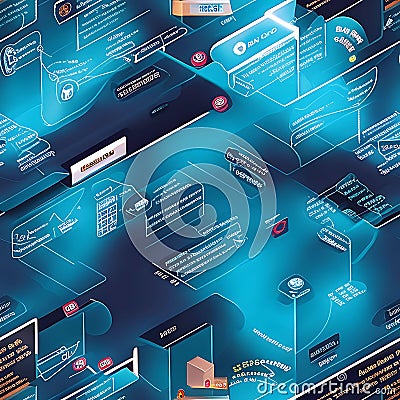 Fictional scenario where a company develops and deploys a mobile app for business analytics. Stock Photo