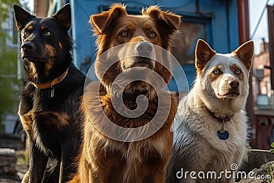 in a fictional world, cats and dogs are the main characters of the series, solving mysterious cases and fighting crime Stock Photo