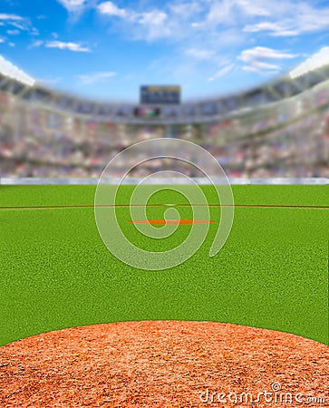 Fictitious Baseball Stadium With Copy Space Stock Photo